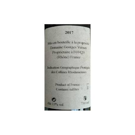 Domaine Georges Vernay Cotes du Rhone Sainte Agathe 2017 contre
