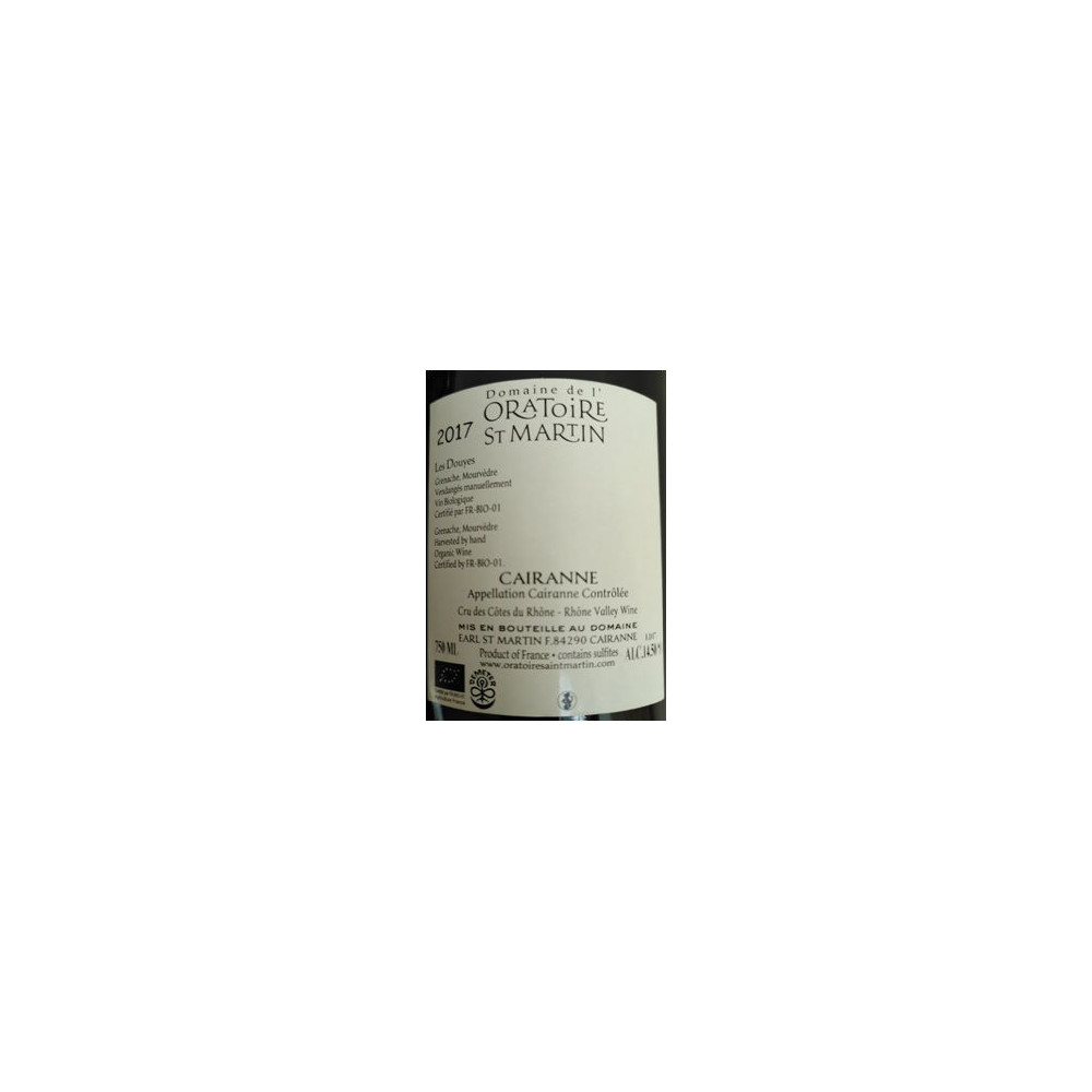 Domaine de l'Oratoire Saint-Martin "Les Douyes" rouge 2016 magnum