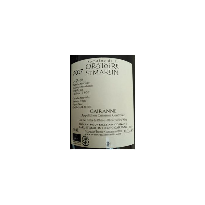 Domaine de l'Oratoire Saint-Martin "Les Douyes" rouge 2016 magnum