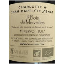 Domaine J-B. Sénat Minervois "Le Bois des Merveilles" rouge 2017 contre