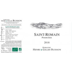 Domaine Henri et Gilles Buisson Saint-Romain "La Perrière" blanc sec 2018 bouteille