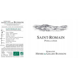 Domaine Henri et Gilles Buisson Saint-Romain "En Poillange" blanc sec 2018 etiquette