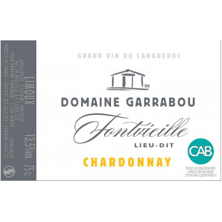 Domaine Garrabou Limoux La Fontvieille blanc sec 2019 etiquette