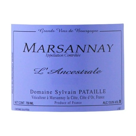Domaine Sylvain Pataille Marsannay "L'Ancestrale" rouge 2018 etiquette